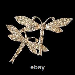 Vintage Alfred Philippe crown Trifari Brooch Pin Rhodium Plated Dragonfly