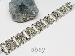 Vintage Art Deco 1935 Trifari KTF Alfred Philippe Pave Rhinestone Wide Bracelet