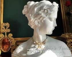 Vintage C1949 Trifari Alfred Philippe Claire De Lune Moonstone Necklace Clips