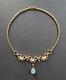 Vintage C1949 Trifari Alfred Philippe Claire De Lune Moonstone Ruby Necklace