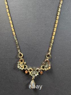 Vintage C1949 Trifari Alfred Philippe Claire De Lune Moonstone Ruby Necklace