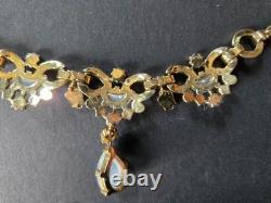 Vintage C1949 Trifari Alfred Philippe Claire De Lune Moonstone Ruby Necklace