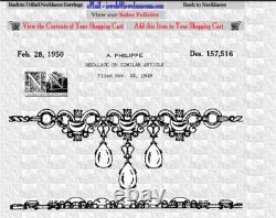 Vintage C1949 Trifari Alfred Philippe Claire De Lune Moonstone Ruby Necklace