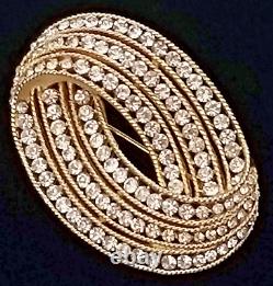 Vintage CROWN TRIFARI Alfred Philippe Design Patent Pave Loop Rhinestone Brooch