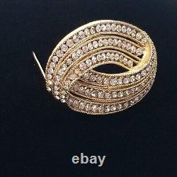 Vintage CROWN TRIFARI Alfred Philippe Design Patent Pave Loop Rhinestone Brooch