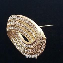 Vintage CROWN TRIFARI Alfred Philippe Design Patent Pave Loop Rhinestone Brooch