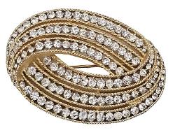 Vintage CROWN TRIFARI Alfred Philippe Design Patent Pave Loop Rhinestone Brooch