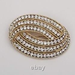 Vintage CROWN TRIFARI Alfred Philippe Design Patent Pave Loop Rhinestone Brooch
