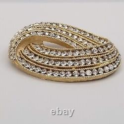 Vintage CROWN TRIFARI Alfred Philippe Design Patent Pave Loop Rhinestone Brooch