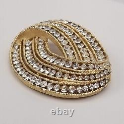 Vintage CROWN TRIFARI Alfred Philippe Design Patent Pave Loop Rhinestone Brooch
