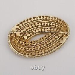 Vintage CROWN TRIFARI Alfred Philippe Design Patent Pave Loop Rhinestone Brooch