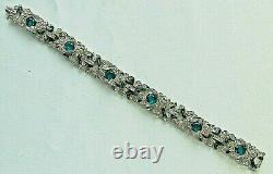 Vintage CROWN TRIFARI Alfred Philippe Green Glass Stone/Rhinestone Bracelet