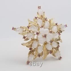 Vintage CROWN TRIFARI Alfred Philippe Moonglow Star Acorn Fruit Salad Pin Brooch