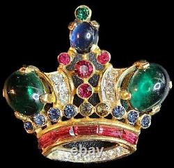 Vintage CROWN TRIFARI Alfred Philippe Rhinestone Crown Pin Brooch