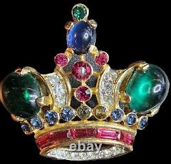 Vintage CROWN TRIFARI Alfred Philippe Rhinestone Crown Pin Brooch