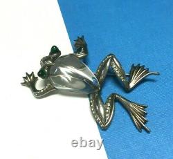 Vintage CROWN TRIFARI Jelly Belly FROG BROOCH Alfred Philippe Sterling XX108Zo