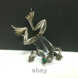 Vintage CROWN TRIFARI Jelly Belly FROG BROOCH Alfred Philippe Sterling XX108Zo