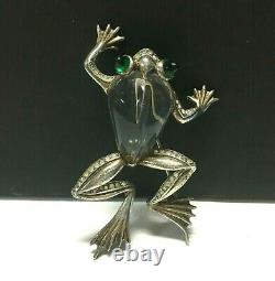 Vintage CROWN TRIFARI Jelly Belly FROG BROOCH Alfred Philippe Sterling XX108Zo