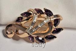 Vintage CROWN TRIFARI Purple Rhinestone ALFRED PHILIPPE Set