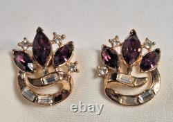 Vintage CROWN TRIFARI Purple Rhinestone ALFRED PHILIPPE Set