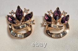 Vintage CROWN TRIFARI Purple Rhinestone ALFRED PHILIPPE Set