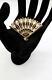 Vintage Crown TRIFARI Alfred Philiippe Pat. Pend. Rhinestone Fan Brooch