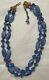 Vintage Crown TRIFARI Alfred Philippe Blue Glass Rhinestone Gold Tone Necklace