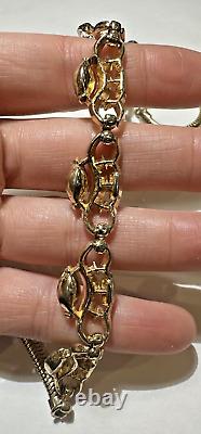 Vintage Crown TRIFARI Alfred Philippe Gold t Marquise Rhinestones Necklace DC2