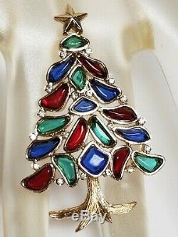 Vintage Crown TRIFARI Alfred Philippe MODERN MOSAICS Christmas Tree Brooch