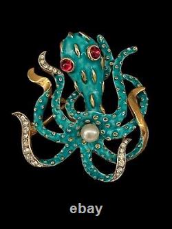 Vintage Crown TRIFARI Alfred Philippe Under The Sea Collection Octopus Brooch