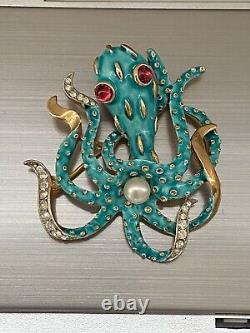 Vintage Crown TRIFARI Alfred Philippe Under The Sea Collection Octopus Brooch
