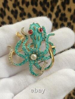 Vintage Crown TRIFARI Alfred Philippe Under The Sea Collection Octopus Brooch
