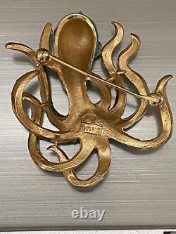 Vintage Crown TRIFARI Alfred Philippe Under The Sea Collection Octopus Brooch