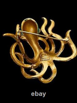 Vintage Crown TRIFARI Alfred Philippe Under The Sea Collection Octopus Brooch