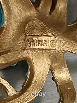 Vintage Crown TRIFARI Alfred Philippe Under The Sea Collection Octopus Brooch