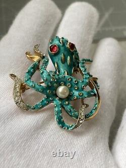 Vintage Crown TRIFARI Alfred Philippe Under The Sea Collection Octopus Brooch