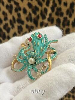 Vintage Crown TRIFARI Alfred Philippe Under The Sea Collection Octopus Brooch