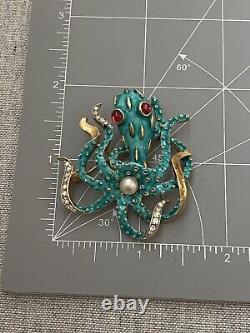 Vintage Crown TRIFARI Alfred Philippe Under The Sea Collection Octopus Brooch