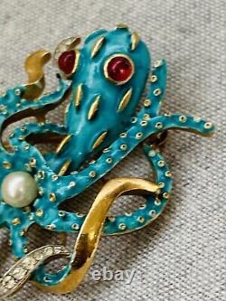 Vintage Crown TRIFARI Alfred Philippe Under The Sea Collection Octopus Brooch
