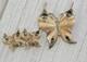 Vintage Crown TRIFARI Gold Butterfly Brooch & Earrings Set ALFRED PHILIPPE 1950s