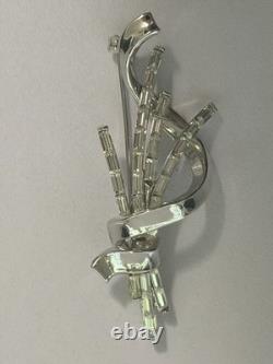 Vintage Crown Trifari 1949 Meteor Brooch Alfred Philippe 155212 Silver Rhodium