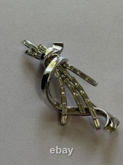 Vintage Crown Trifari 1949 Meteor Brooch Alfred Philippe 155212 Silver Rhodium