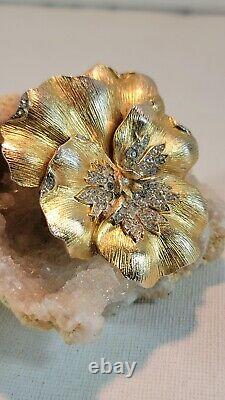 Vintage Crown Trifari 1950 Alfred Philippe Brooch Pin Gold W Silver Tone