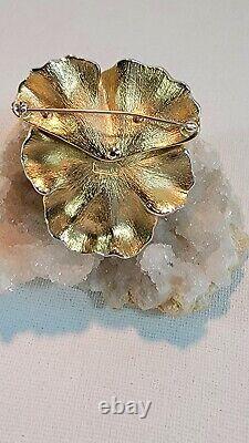 Vintage Crown Trifari 1950 Alfred Philippe Brooch Pin Gold W Silver Tone