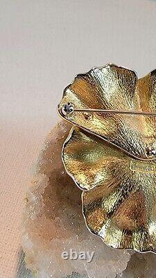 Vintage Crown Trifari 1950 Alfred Philippe Brooch Pin Gold W Silver Tone