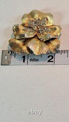 Vintage Crown Trifari 1950 Alfred Philippe Brooch Pin Gold W Silver Tone