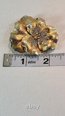 Vintage Crown Trifari 1950 Alfred Philippe Brooch Pin Gold W Silver Tone