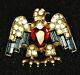 Vintage Crown Trifari 925 Patriotic Eagle Pin by Alfred Philippe SUPER RARE