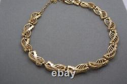 Vintage Crown Trifari Alfred Philippe Ab Rhinestone Gold Tone Necklace Bracelet