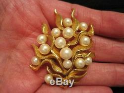 Vintage Crown Trifari Alfred Philippe Abstract Pearl Brooch Pin Rare